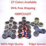 27 Colors 100Pcs/Lot Camo EDC Tri-Spinner Fidgets Toys Finger Spinner For ADHD Stress Wheel Kids Adult Funny antistress Toys